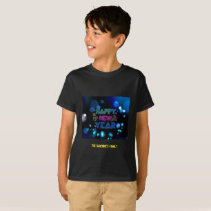 Black & Blue Midnight Sparkle Neon Glow New Year T-Shirt