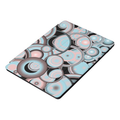 Black Blue Mocha Pink Gradient Concentric Circle iPad Pro Cover