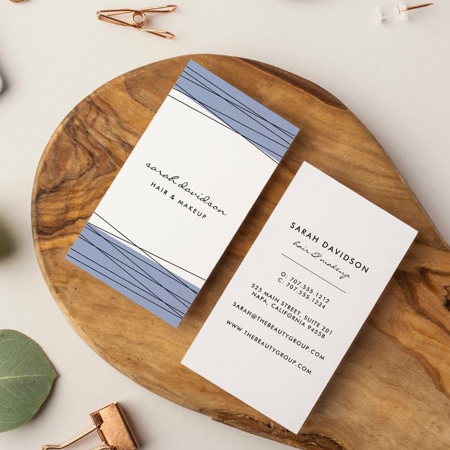 Black & Blue | Modern Geometric Vertical Business Card (Creator Uploaded)