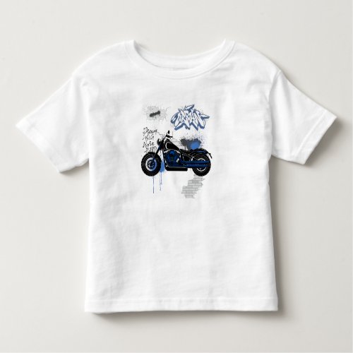Black  blue motorbike graffiti gray toddler t_shirt