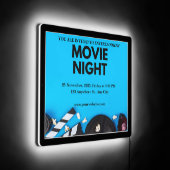 Black & Blue Movie night LED Sign (Angle)