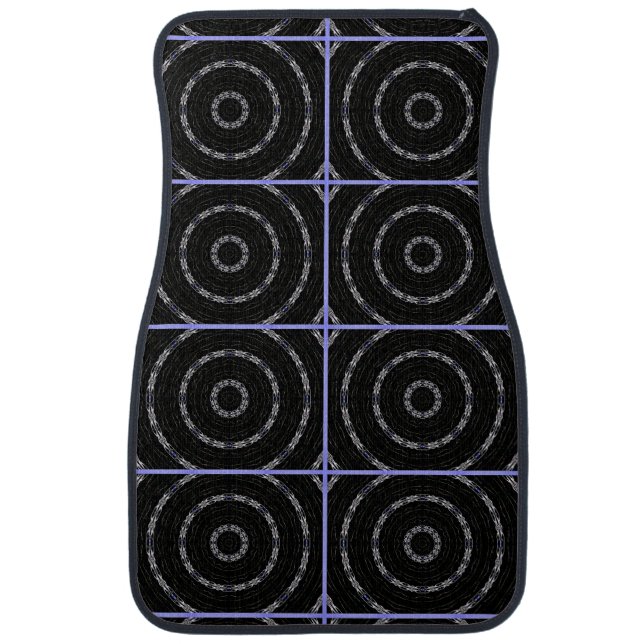 Black Blue n Silver Car Floor Mats (Front)