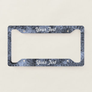Black Blue Noise Fuzzy Textured Personalized License Plate Frame