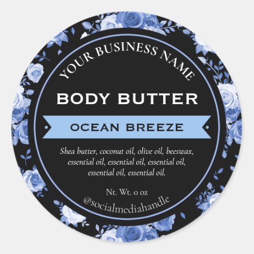 Black Blue Ocean Breeze Rose Product Labels