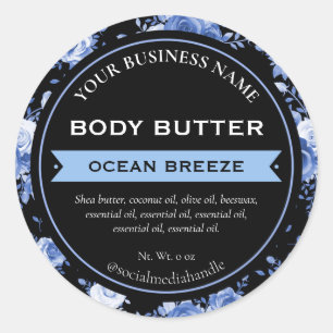 Black Blue Ocean Breeze Rose Product Labels