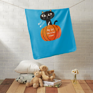 Black Blue Orange Pumpkin Spooky Cute Halloween Baby Blanket