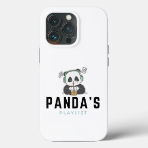 Black Blue Panda's Playlist iPhone 13 Pro Cases