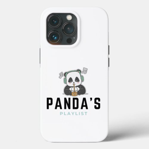 Black Blue Pandas Playlist iPhone 13 Pro Cases