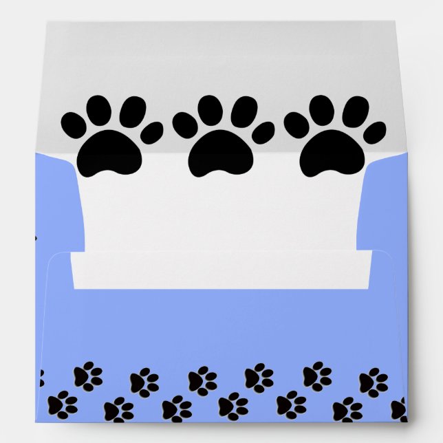Black/Blue Paw Print - Envelope (Back (Bottom))