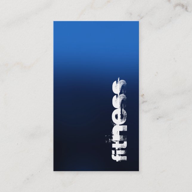 Black Blue Personal Trainer Fitness Business Card (Front)