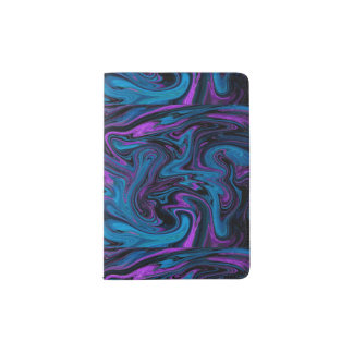BLACK BLUE PINK ABSTRACT PASSPORT HOLDER
