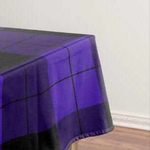 Black & Blue Plaid Checkered Tablecloth