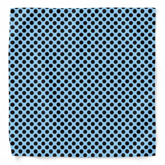Black & Blue Polka Dot Pattern Bandana (Front)
