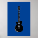 Black Blue Pop Art Electric Guitar Poster<br><div class="desc">Musical Instruments Graphic Designs Illustrations</div>