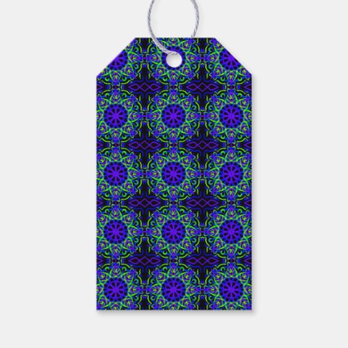 Black Blue Purple Lime Green Mechanical Drawing Gift Tags