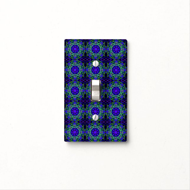 Black Blue Purple Lime Green Mechanical Drawing Light Switch Cover (In Situ)