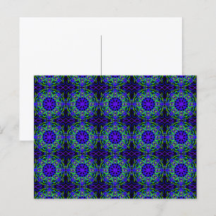 Black Blue Purple Lime Green Mechanical Drawing Postcard