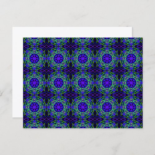 Black Blue Purple Lime Green Mechanical Drawing Postcard