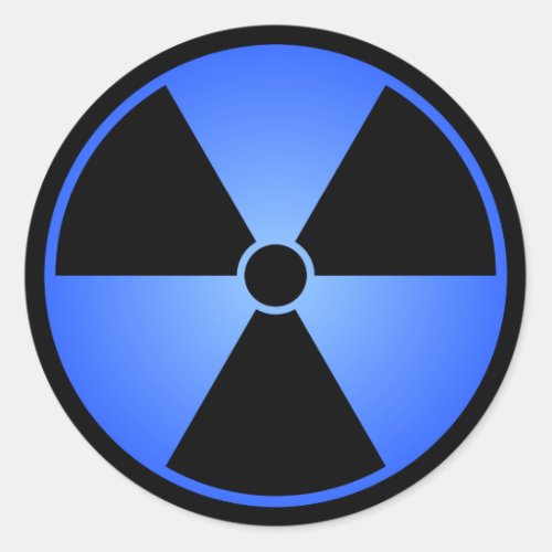 Black  Blue Radiation Symbol Sticker