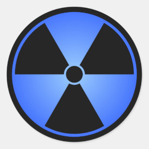 Black & Blue Radiation Symbol Sticker