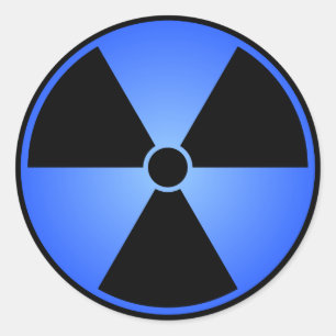 Black & Blue Radiation Symbol Sticker