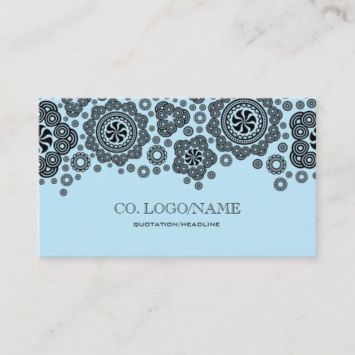 Black &amp; Blue Random Circles Pattern Business Card Template