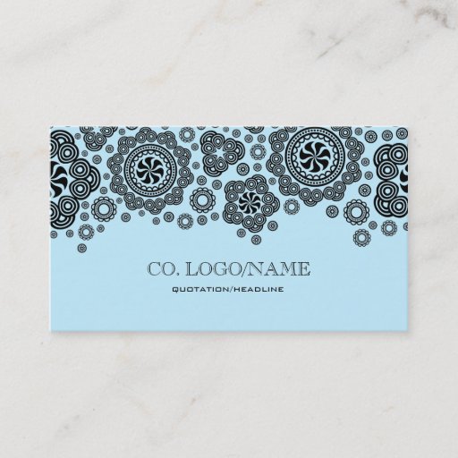 Customizable Black &amp; Blue Random Circles Pattern Business Card Template