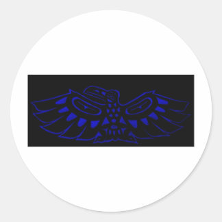 Black Blue Raven Classic Round Sticker