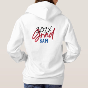 Black Blue Red Gold Foil Grad Year Custom Chic Hoodie