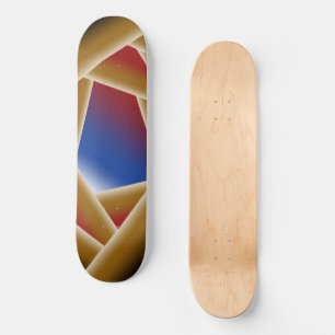 Black Blue Red Gold Ombre Abyss Abstract Art Skateboard