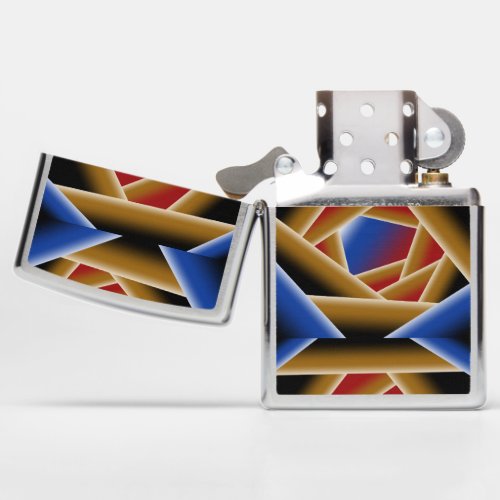 Black Blue Red Gold Ombre Abyss Abstract Art       Zippo Lighter