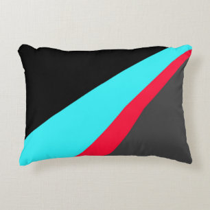 Black Blue Red Gray Pattern Decorative Pillow