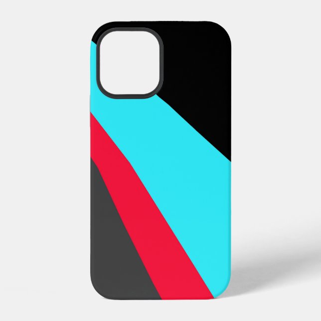 Black Blue Red Gray Pattern Iphone Case (Back)