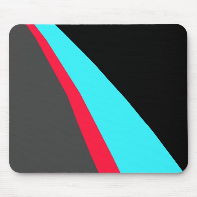 Black Blue Red Gray Pattern Mouse Pad (Front)