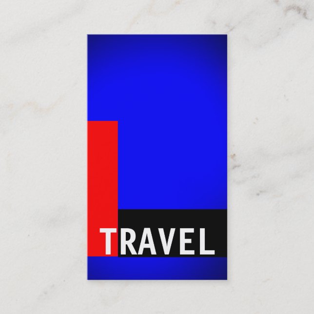 Black Blue Red Travel Agent Business Card (Front)