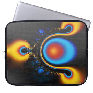 Black Blue Red Yellow Fractal Grunge Laptop Sleeve