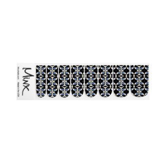 Black Blue Retro Pattern Nail Decals