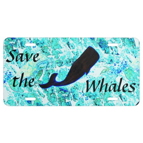blackblue Save the Whales License Plate