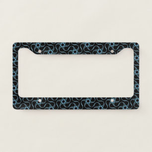 Black Blue Starry Pattern Modern Abstract Stylish License Plate Frame