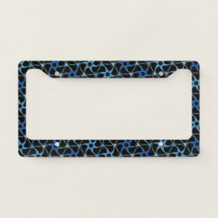 Black Blue Starry Pattern Modern Abstract Stylish License Plate Frame