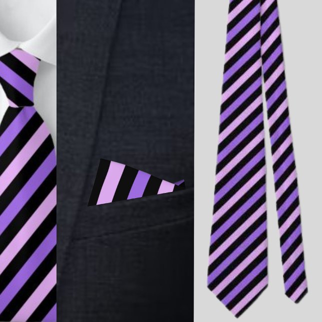 Black Blue Stripes Abstract Pattern     Neck Tie (Creator Uploaded)
