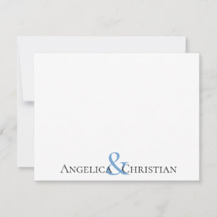 Black Blue Stripes Couples Personalized Stationery Note Card