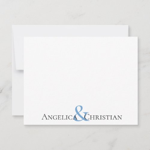 Black Blue Stripes Couples Personalized Stationery Note Card