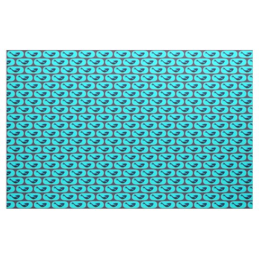 black/blue swimming mermaids pattern fabric