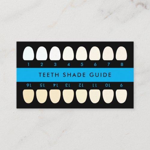 Black Blue Teeth Whitening Shade Guide Business Card