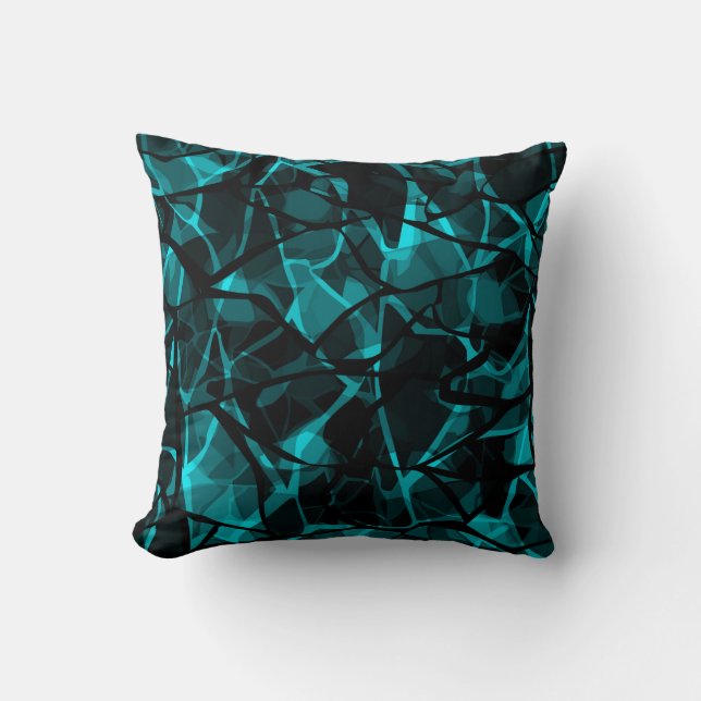 Black blue throw pillow (Front)