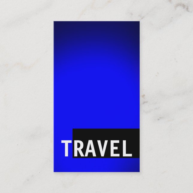 Black Blue Travel Agent Business Card (Front)