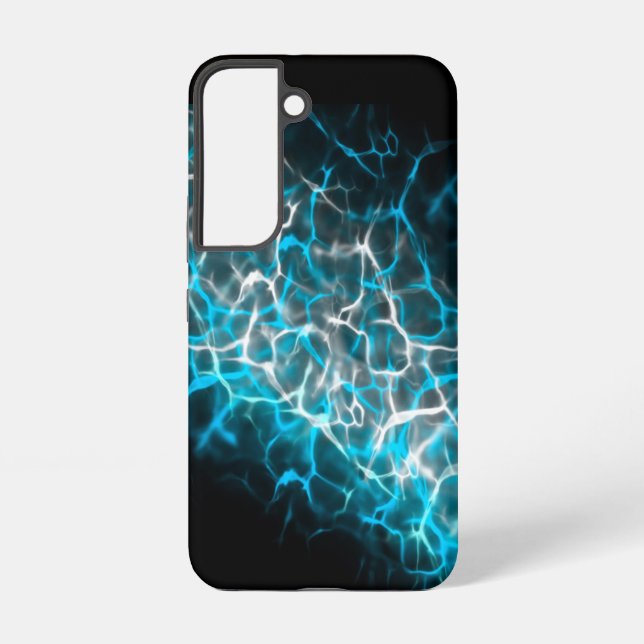 Black, Blue White Lightning Water Reflection   Samsung Galaxy Case (Back)