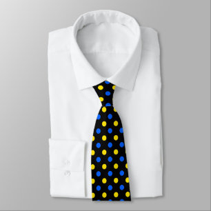 Black Blue Yellow Polka Dots Design  Neck Tie