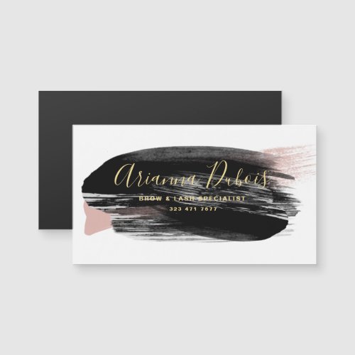 Black Blush Gold Watercolor Business Magnet Card